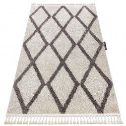 Sala SAFI Bianca 60x200 cm Marocchino Stile berbero Tappeto Berber Shaggy RugsX Passatoia Corridoio per Cucina Frange